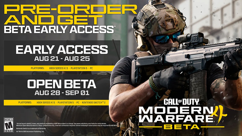 MOdern Warfare 4 Beta Schedule