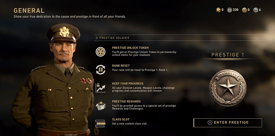Prestige no Call of Duty: WWII